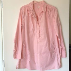 J.Crew pink long sleeve collared tunic w/ pockets